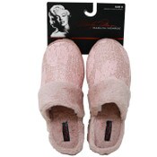 Wholesale - S-XL WOMEN BLUSH LACE & GLITTER SLIPPER W/FAUX FUR COLLAR MARILYN MONROE C/P 18, UPC: 194587675796